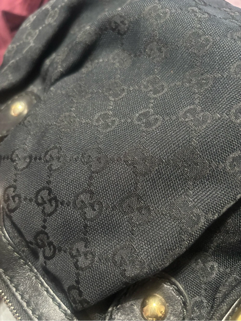 Gucci Sukey Black Monogram Satchel with Dual Handles